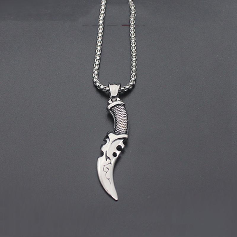 

Chains Vintage Stainless Steel Sword Dagger Knife Necklace Classic Male Pendant Punk For Men Jewelry Link Chain Bike