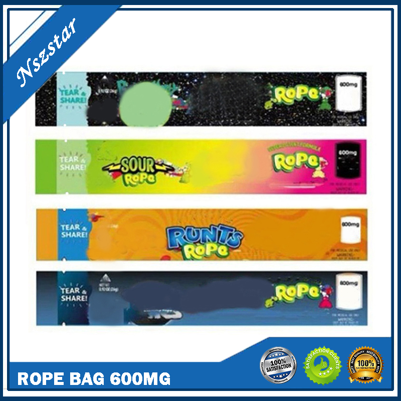 

NEW MEDICATED Nerds Rope Empty Packaging Bas Bag 600mg Nerdsrope Gummy Bags Three edge-sealing foil Food package DHL free