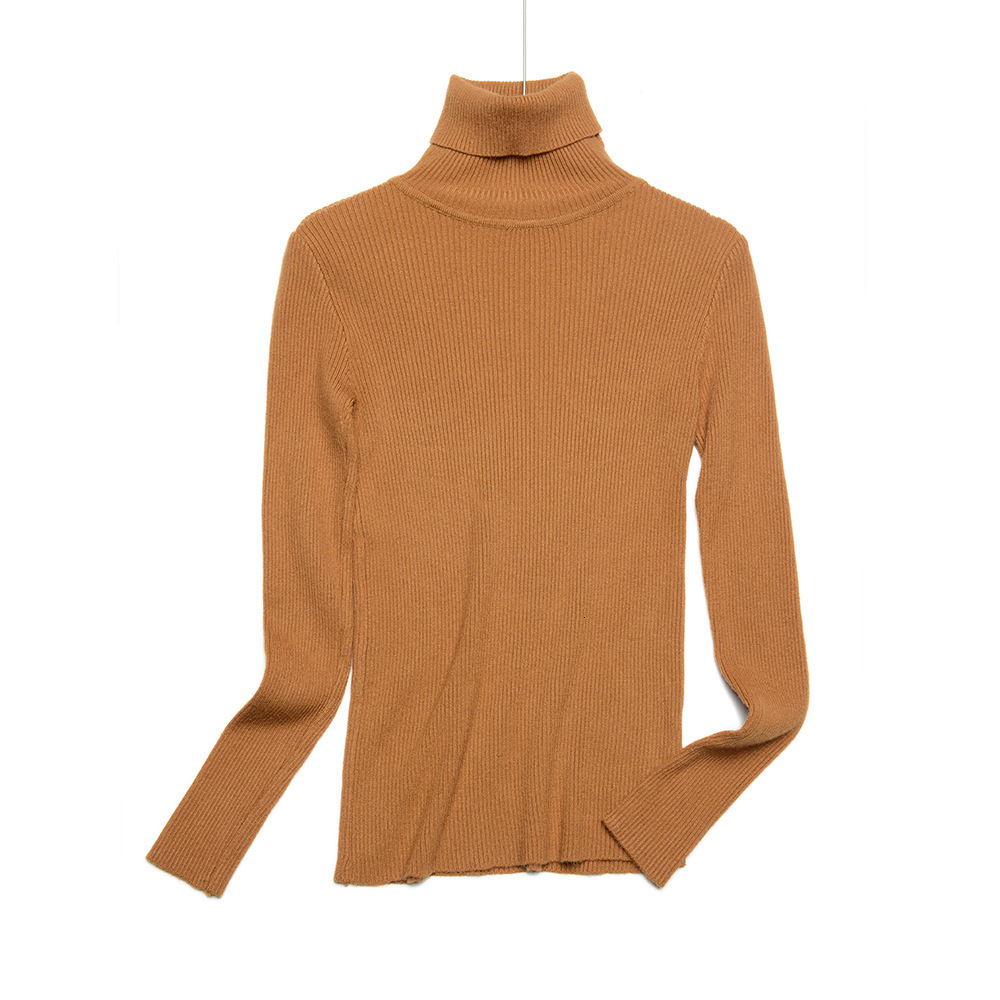 

2021 New High Quality Autumn Winter Women Rib Thick Warm Pullover and Sweater Knitted Soft Turtleneck Female Jumper Oxu9, Gray