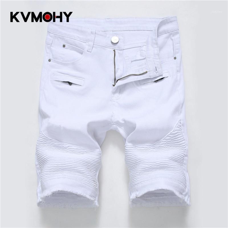 

White Jeans Shorts For Men Cargo Shorts Bermuda Male Fashion Washed Denim Short Plus Size Men Jeans Short Homme1, Red