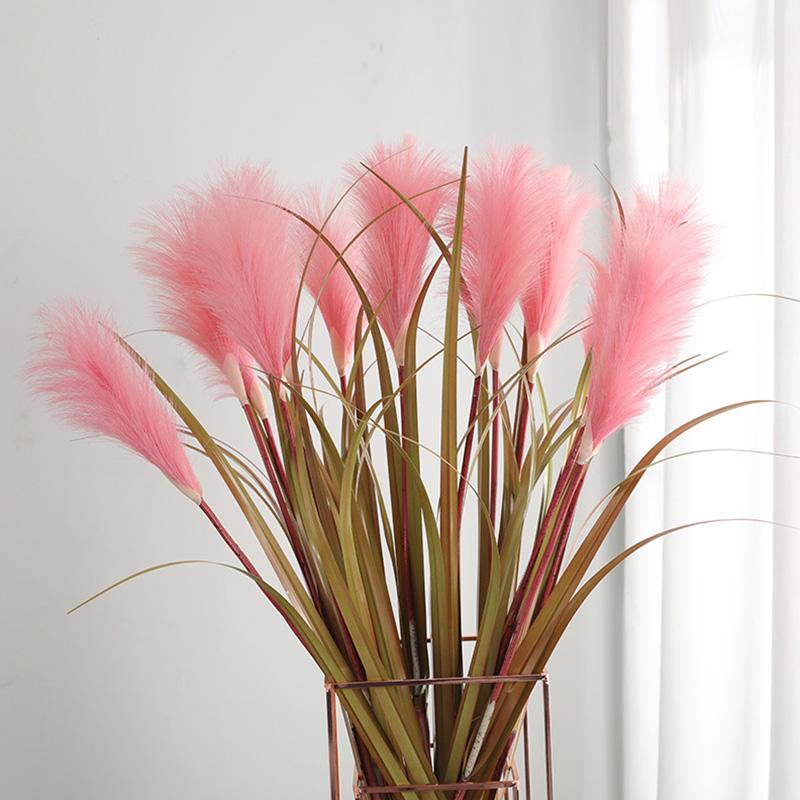 

90cm Artificial Flower Simulation Plant Fake Grass Potted Reed Home Office Green Plant Ornaments Wedding Decoration Road guide, White