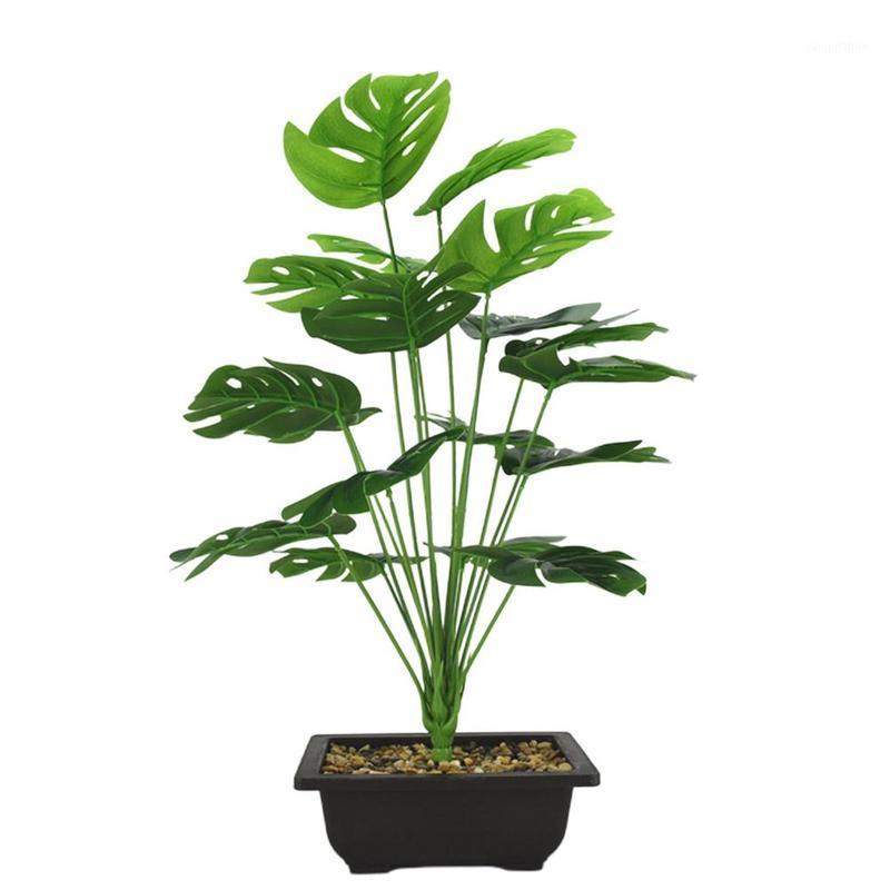 

50cm18pcs Heads Artificial Green Monstera Leaves Home Garden Living Room Bedroom Decoration Fake Plants1, As shown