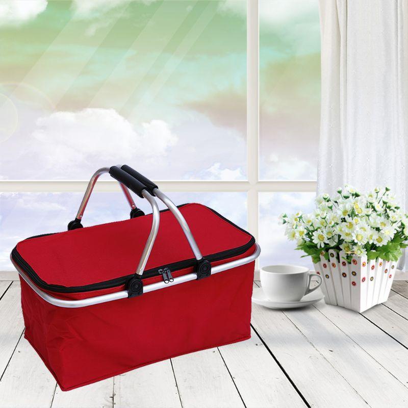 

Foldable Shopping Basket Laundry Hamper Storage Bag Oxford Cloth Handle Picnic X4YD