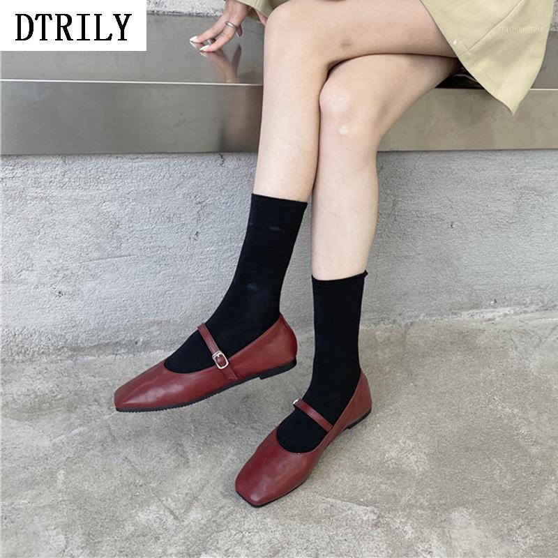 

Patchwork Sock Boots for Women Buckle Mary Jane Shoes Causal Flats Square Toe Boot Elasticity Slip on Shoes New Zapatos De Mujer1, Black