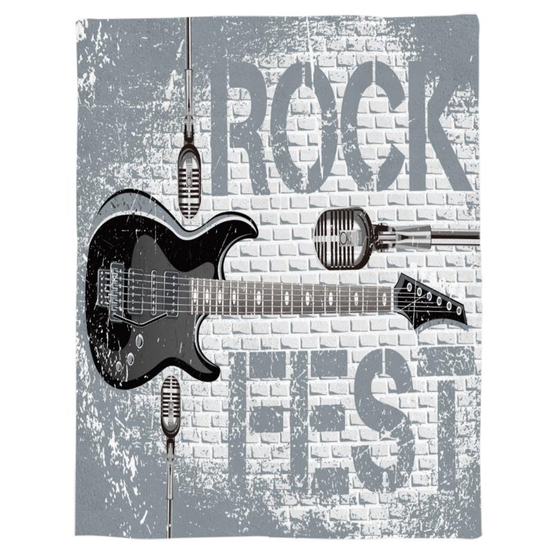 

Rock Guitar Music Throw Blanket Portable Soft Bedspread Microfiber Flannel Blankets for Beds