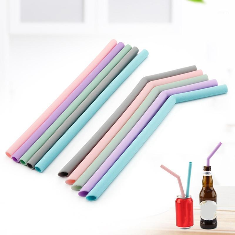 

One Set Grade Fold Drinks High Quality Popular Recycling Silicone Cocktail Hot Sale Candy Color Straw Party Supplies1