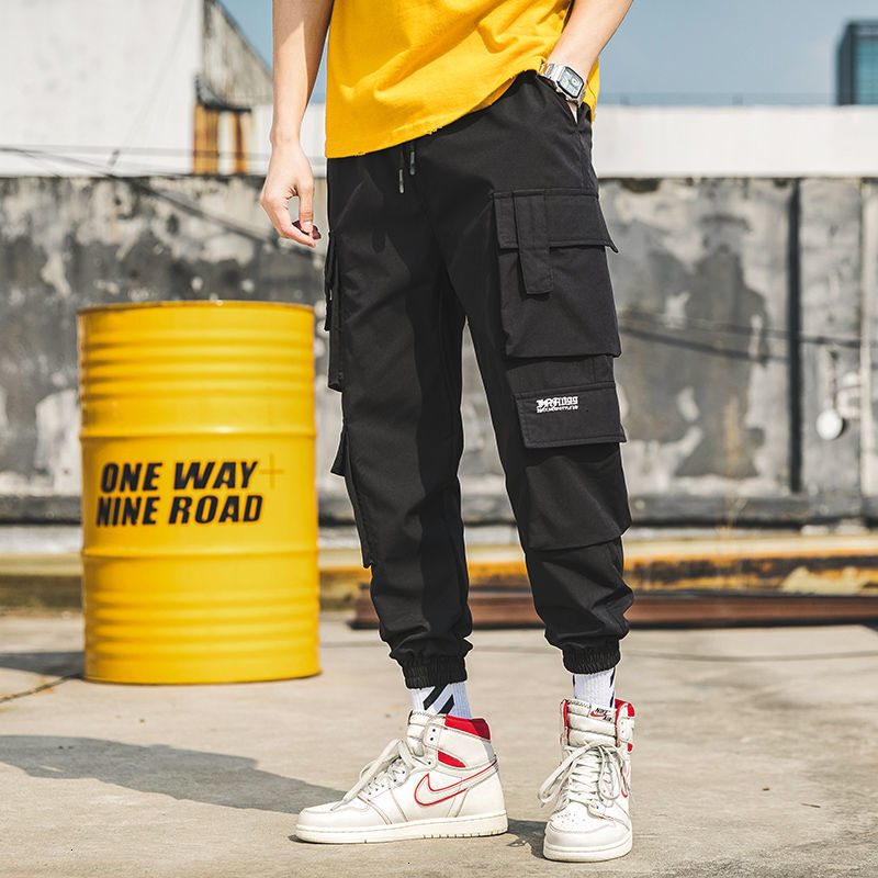 

2021 New Men's Casual Embroidery Japanese Style Woman Cargo Pants Korean Streetwear Trousers Male Fashion Clothing Jvlx, Graywhite