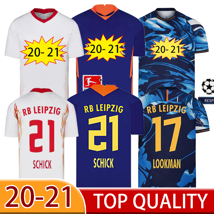 

High quality 2021 New Leipziges Soccer Jersey POULSEN Home Away White RB FORSBERG HALSTENBERG SABITZER Adult Kids Uniforms Football Shirt, Away patch 1