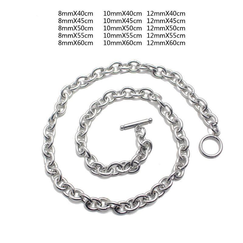 

Chokers Punk Rock Men Women Stainless Steel Rolo Chain Necklace OT Clasp Link Curb Fashion Jewelry