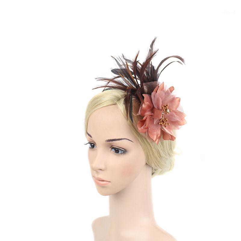 

Hair Clips & Barrettes Women Flower Feather Fascinator Clip Ladies Day Races Wedding Party Bridal Tiara Accessories Headpieces Bride Hair1