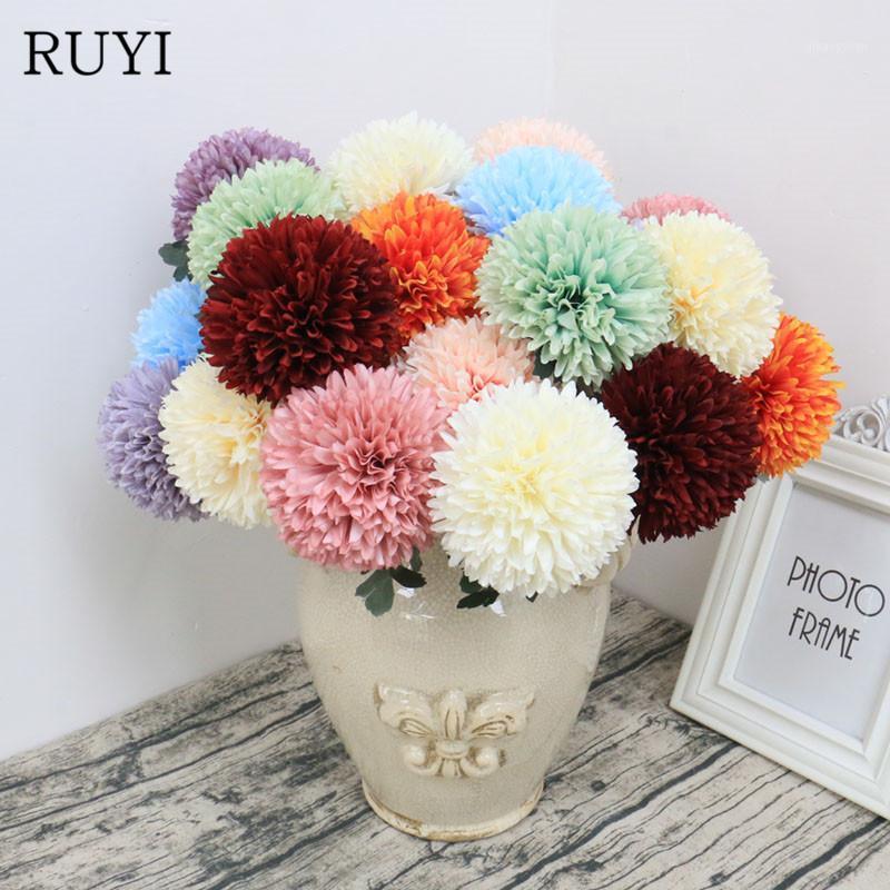 

55cm high quality Dandelion flower ball simulation road cited flower wall fake home decor wedding holding 1 pcs1, Blue