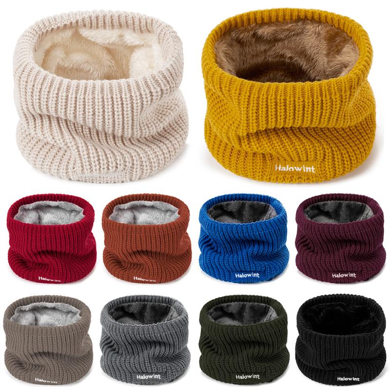 

MLTBB Fashion Women Knitted Scarf Solid Color Winter Snood Scarves Lady Warm Thick Men's Ring Scarves Neckerchief Unisex