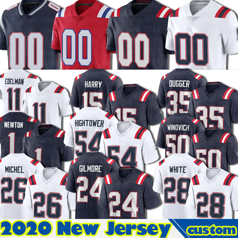 

Custom 1 Cam Newton Jersey New Julian Edelman England Tom Brady 4 Jarrett Stidham Michel Dont'a Hightower Football Stephon Gilmore Men, Custom men jersey(aiguoz)