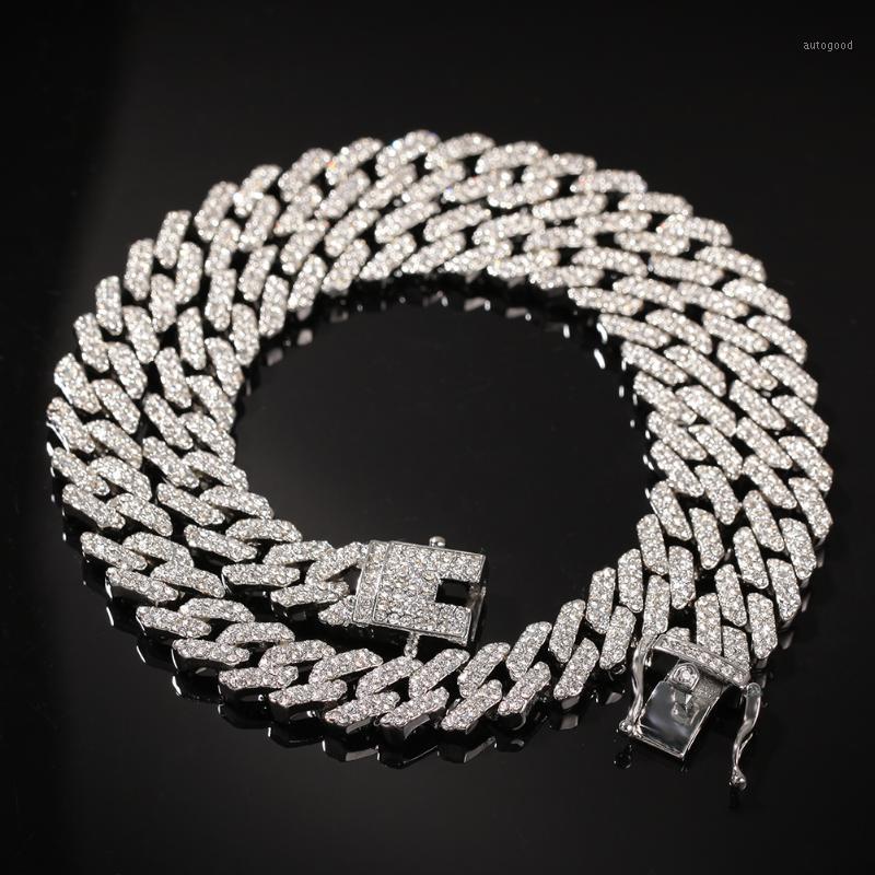 

Chains 12mm 2 Lines Cuban Link Necklace Fashion Jewelry Rhinestones Iced Out Necklaces For Men1