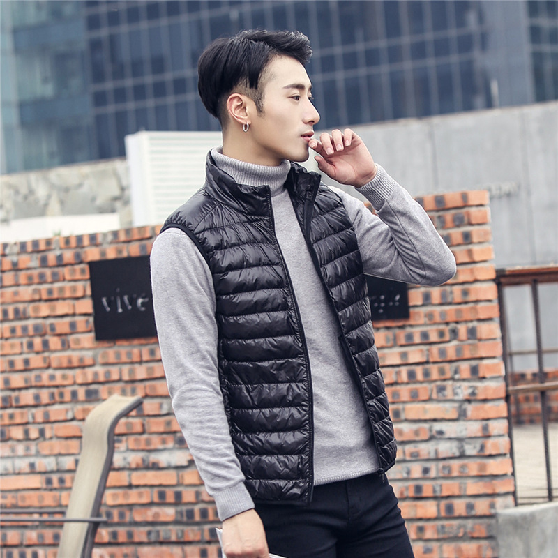

Ultra-light winter coat white duck sleeveless thin man-made warm-wind with no sleeves down vest, Wine red
