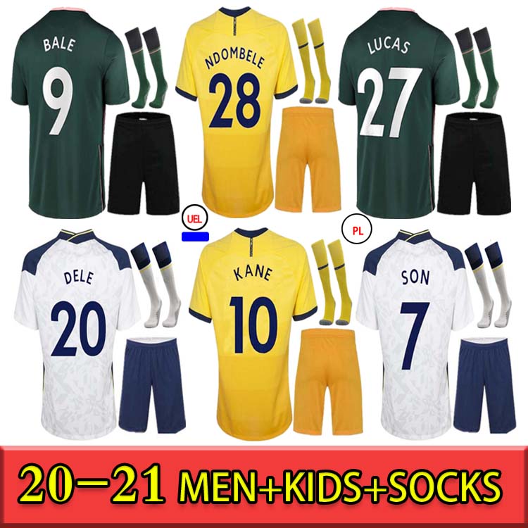 

HOME BALE 2021 KANE SON BERGWIJN NDOMBELE suit Soccer Jerseys LUCAS DELE jersey Football kit shirt LO CELSO KIDS KIT, Black;yellow