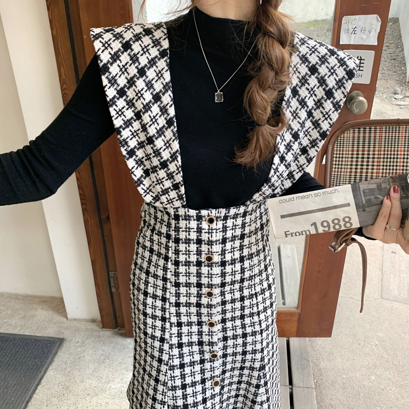 

2021 New Suits of Ladylike Solid Girly Style Correspondence Neck Long Sleeves Bottomming Mesh Thousand Suspend Mid-long Dress APW0, Black