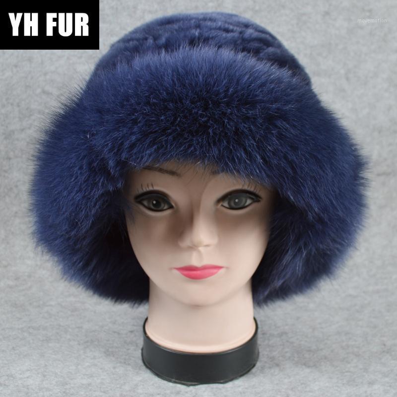 

New Luxury Knitted Real Genuine Fur Hats Women Beanies Solid Rex Fur Caps Winter Lady Party Fashion Hat Skullies1, Black