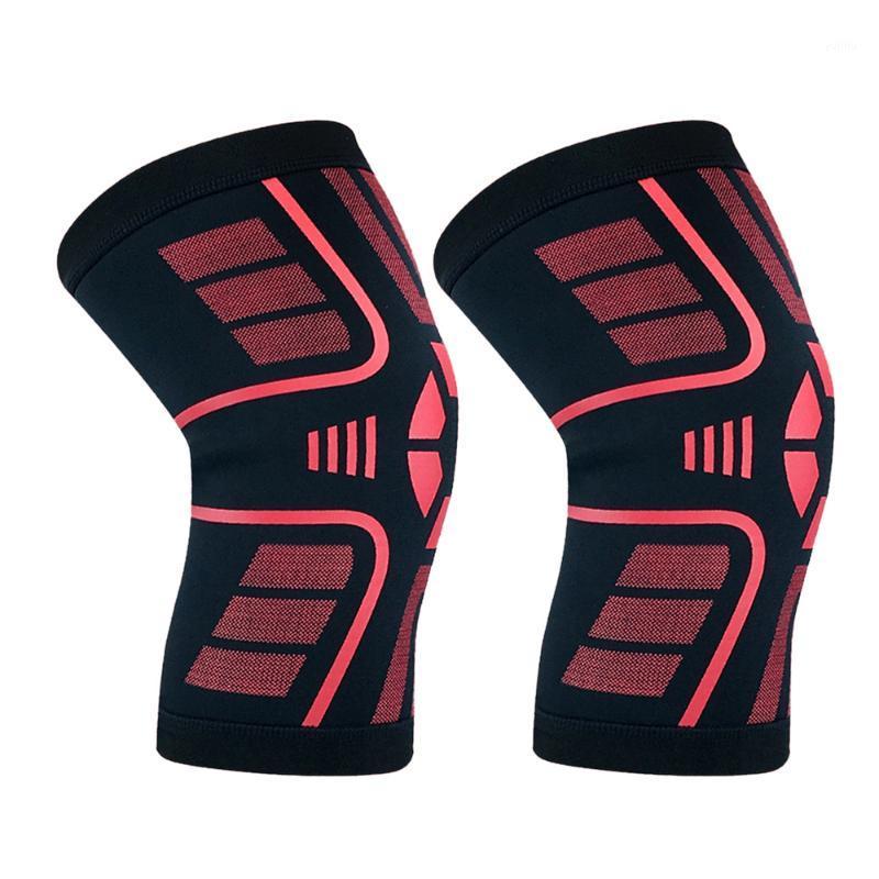 

2 Pcs Sports Knee Brace Protective Gear Support Silicone Stripe Anti-skid Knee Pads Breathable Pression Protector Sleeve fo1, Picture 1