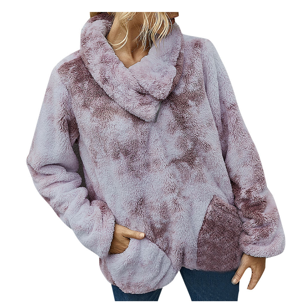 

Oversized Hoodie Women Sweatshirt New Autumn And Winter Printed Plush, Dark blue
