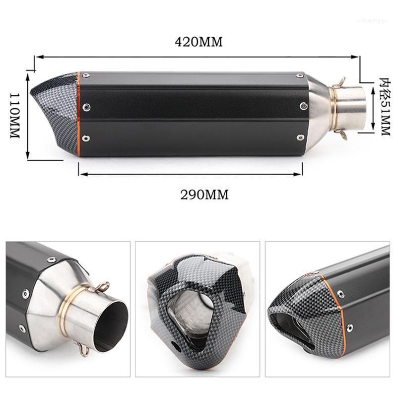 

Exhaust Pipe 420 Mm Motorcycle System 38-51mm Universtal Muffler Tail Tips Staniless Steel+Plastic Moto Escape1