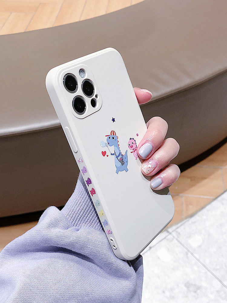 

Cartoon case for iphone12 drop resistant protective soft back cover, White