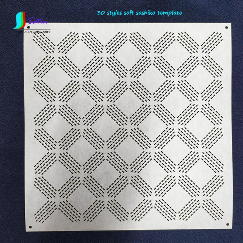 

Creative Matte White Handmade Embroidery Tool Stripe Spiral Grid Style Soft Thin Sashiko Template A0508L