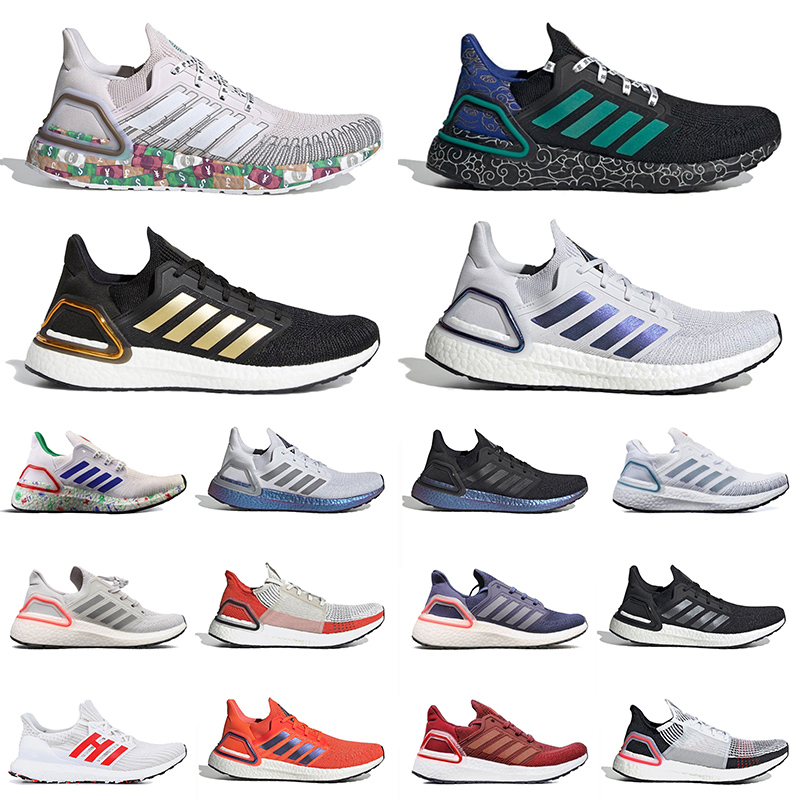 

High Quality Ultraboost Running Shoes Mens Womens Primeknit Runs Currency Peking Dash Grey White Black Sports Sneakers Size 36-47, White;red