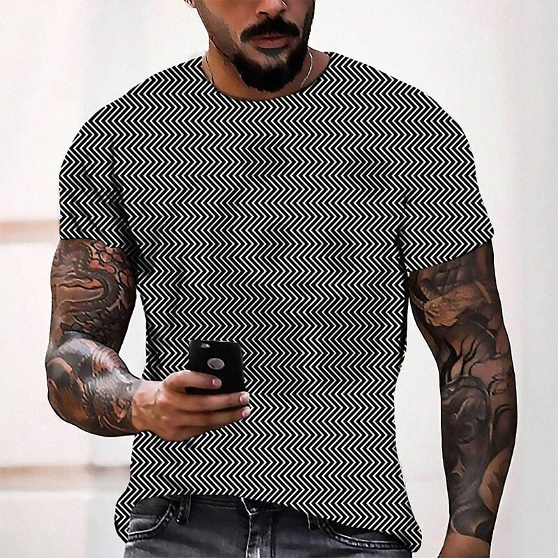 T-shirt Tee T-shirt 3D Impression graphique Cou rond décontracté quotidien quotidien 3D imprimé à manches courtes Haut de la mode Cool confortabl