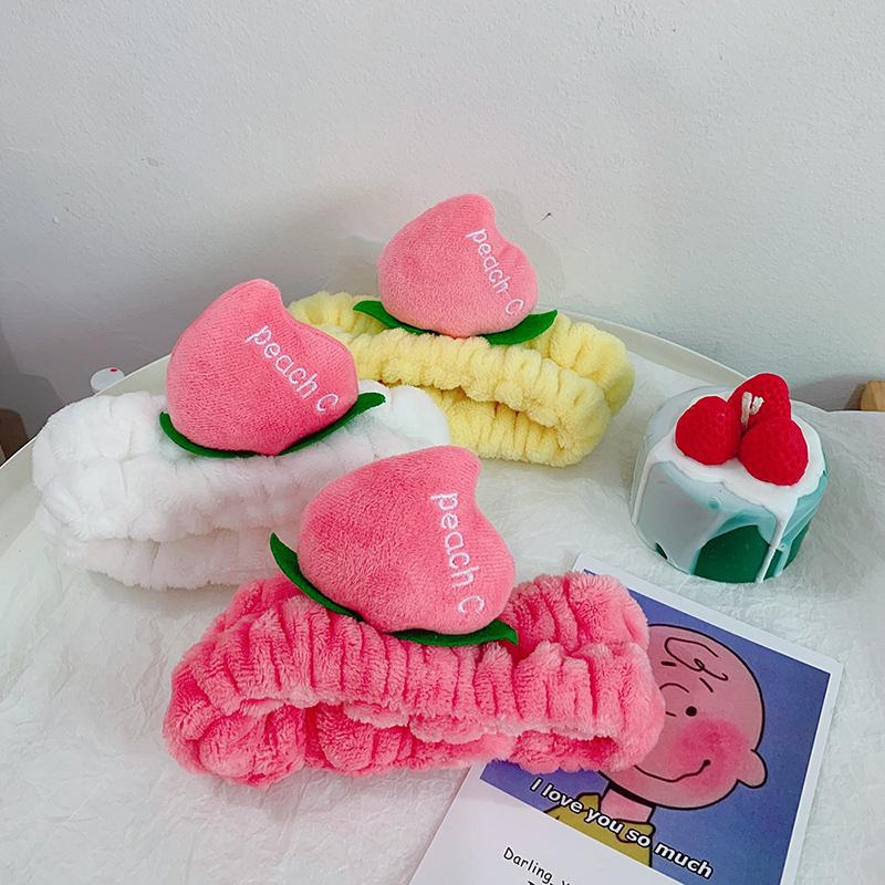 

Makeup Woman Elastic Face Wash Hair Band Cute Peach Hair Band Plush for Women Ties Women Turbans Accessories
