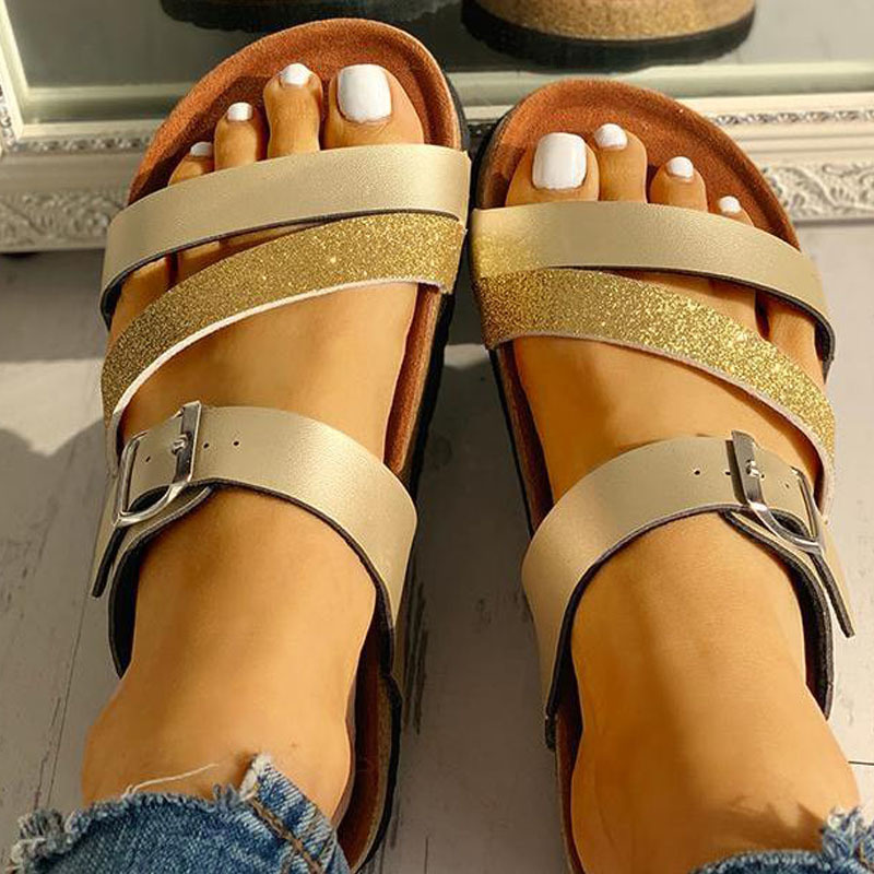 

2021 New Flat Slippers Flip Flops Female Romanesque Girl Comfortable Women Footwear House Shoes Woman X67p, Rosegold