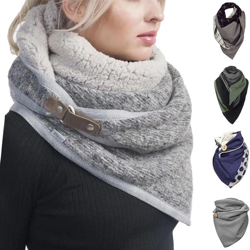 

2020 New Women Fashion Simple Thick Warm Shawl Printed Casual Scarf UV Protection Breathing Neck Protect Printed Bib Scarf