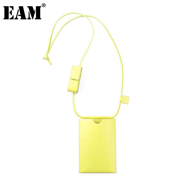 

[EAM] Women New Mini Cube Phone Bag PU Leather Flap Personality All-match Crossbody Shoulder Bag Fashion Tide 2021 18A1491, Black