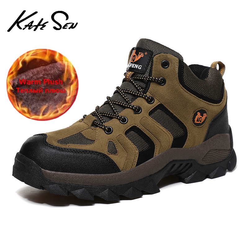 New Men Winter Snow Boots Fashion Warm Plush Ankle Boots Casual Sport Waterproof Outdoor Boots Work Hiking Shoes Big Size 201215