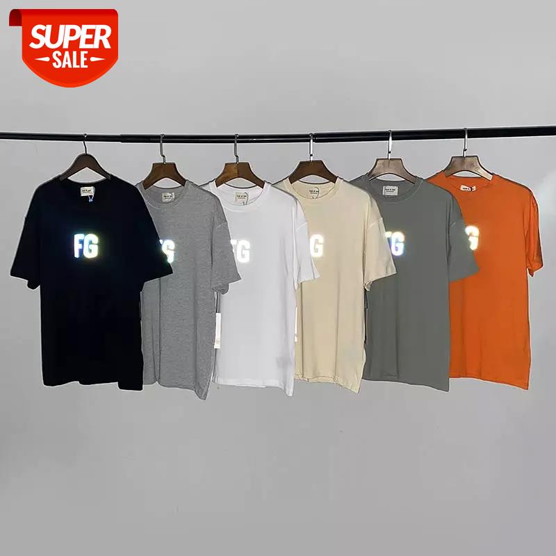 

Orange FG T Shirt Essentials Colorful Reflective Simple Style T-shirt Men Women Casual Dress #sq6I, White;black