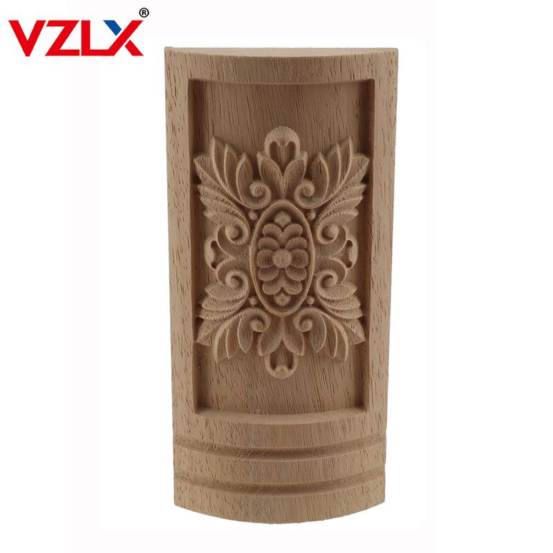 

VZLX Curved Wooden Column Decal Supply European-style Applique Real Wood Carving Accessories Wholesale And Retail Woodcarving