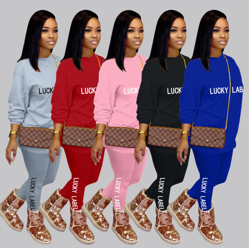 

Winter Women Clothes Tracksuit Two Piece Set Fashion Embroidered Long Sleeve Pullover Outfits Ladies Casual Sport Suits C1093 4KUT, Black