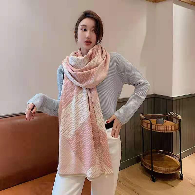 

New fashion design autumn winter scarf double-sided cashmere warm shawl Woman V jacquard scarf free of freight,0011