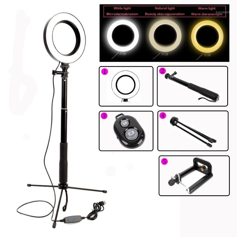

Dimmable LED Studio Camera Ring Light Photography Lighting Phone Video Light Lamp + Tripods Selfie Stick Ring Table Fill1