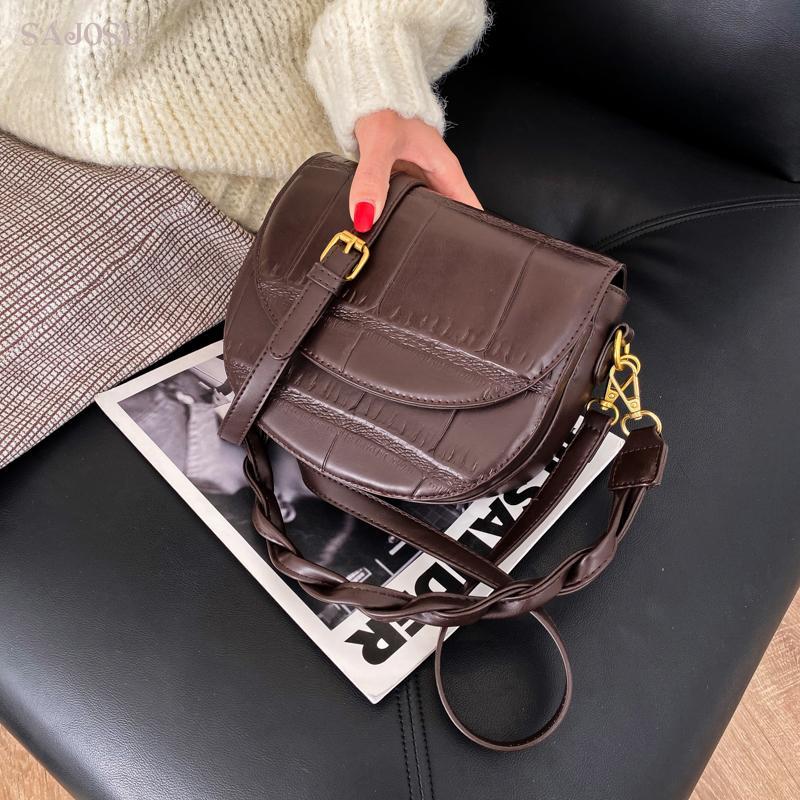 

Handbag Shoulder Handbags Saddle High Quality Lady Pu Leather Designer Bags Famale Crossbody Women Bag For Girl, Black