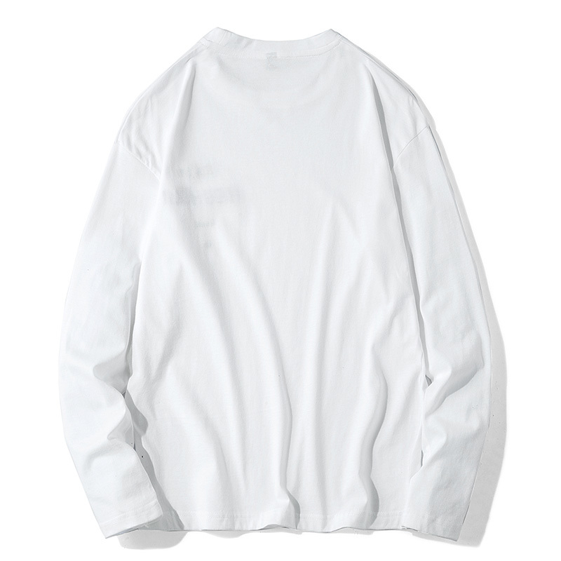 

2021 Autumn New Cat t in Long Sleeves Shirt Torn From Men's Neck Pure T-shirt Men Top of Full K85 Quality 7553, Black