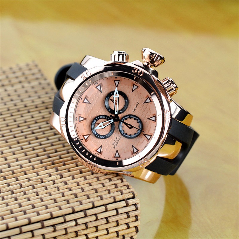 

Men's Watch Quartz Movement Rubber Strap Three Decorative Sports Watches for Men 2021 Luxury Casual Quartz Waterproof Wrist Watch with Cases