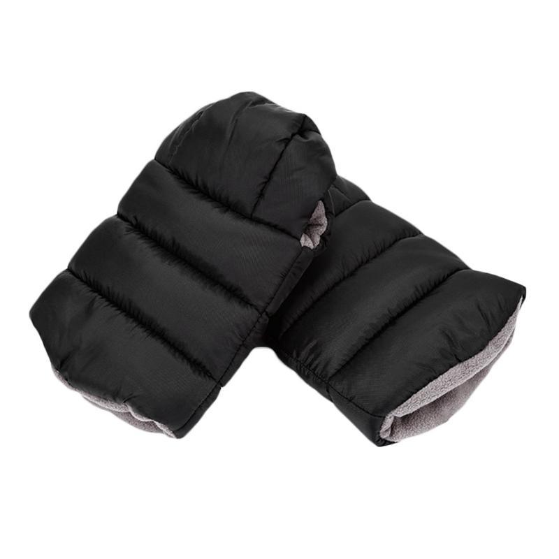 

Baby Stroller Buggy Pram Hand Gloves Black Windproof Anti-freeze Winter Warm Fleece Handle Gloves Stroller Accessories S3