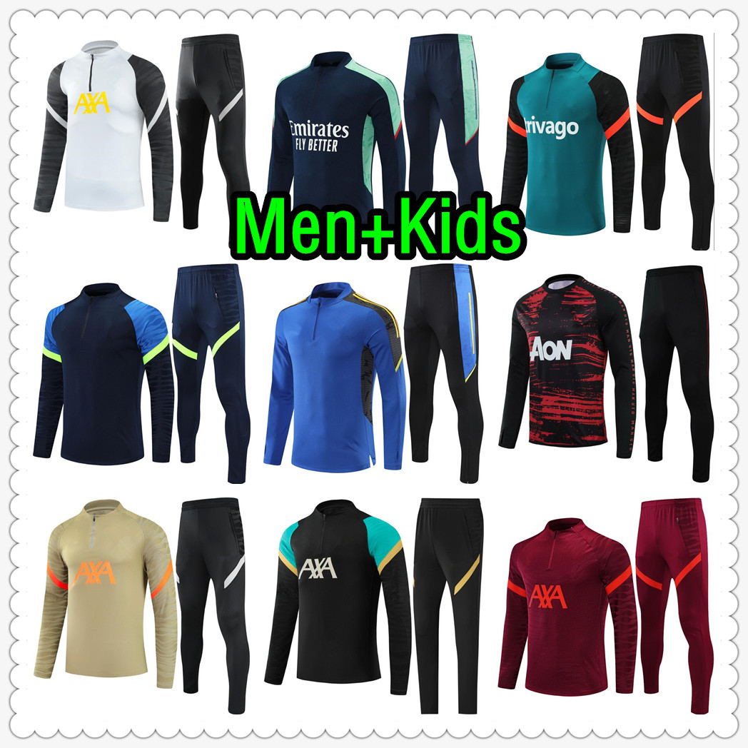 

21 22 mens and kids soccer tracksuit jersey 2122 shirt football jerseys training jacket chandal futbol survetement foot maillot de