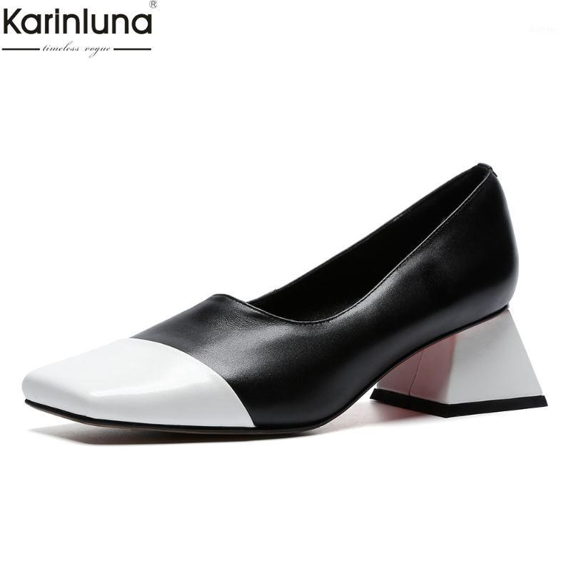 

luxury Women Shoes Genuine Leather Fashion Elegant Square Toe Party Pumps Shoes Woman1, Black