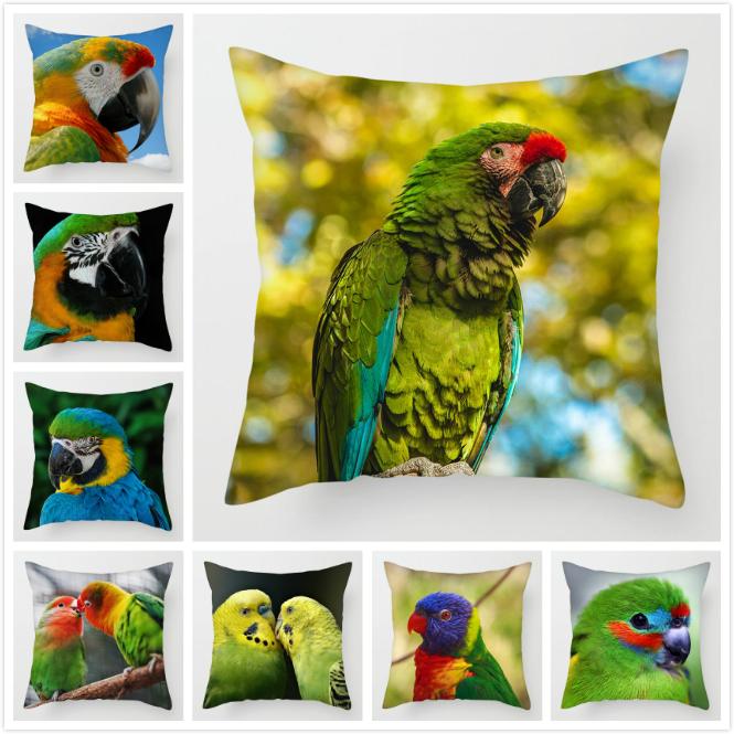 

Fuwatacchi Wild Animals Cushion Covers Parrots Pillow Covers for Home Chair Sofa Decor Colorful Birds Decorative Pillowcases, Pc07401