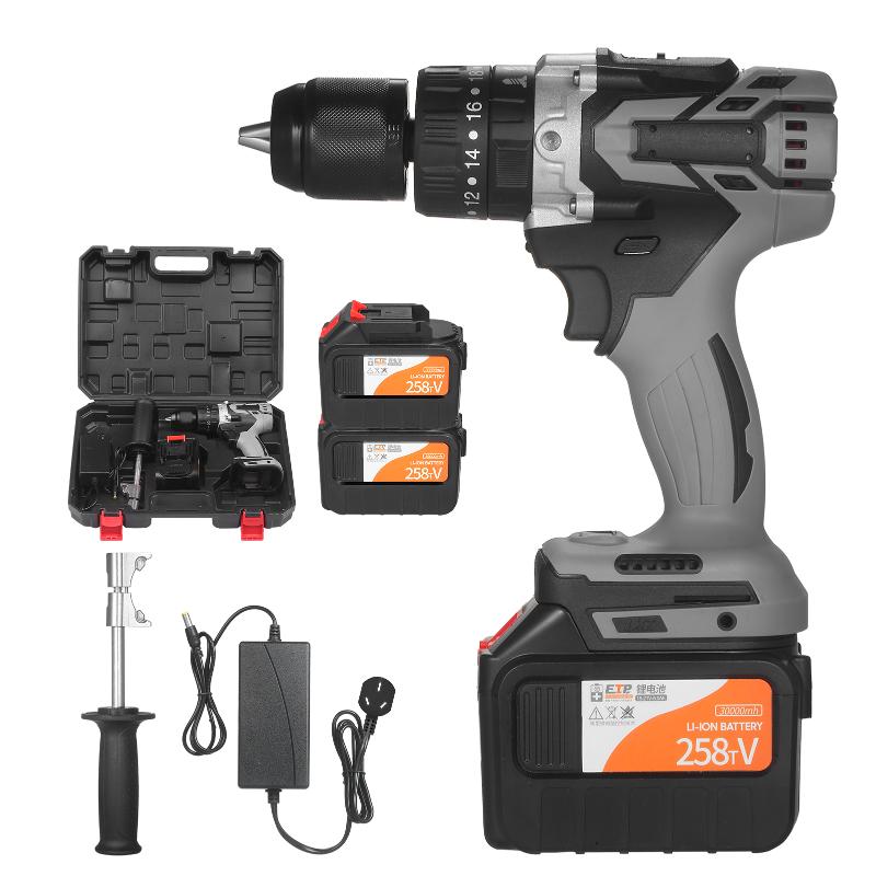 

Cordless Electric Drill Driver 21V 6.0A Batteries Max Torque 200N.m Variable Speed Impact Hammer Drill DIY Electric Screwdriver