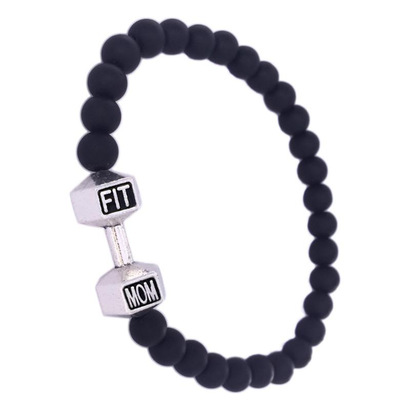 

Dropshipping 2020 Wholesale Crossfit Insprie Sport Gym Barbells Fit Mom Bead Bracelet