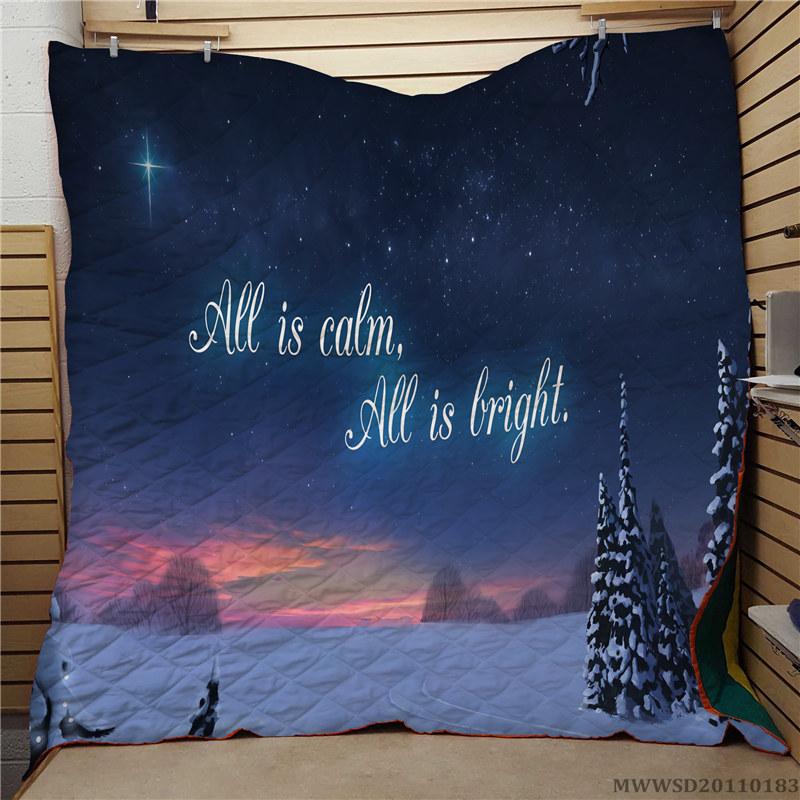 

Happy Christmas Design Quilt 3D Creative Bed Set Bedroom Decor Soft Breathable Bed Gift For Kids Adult