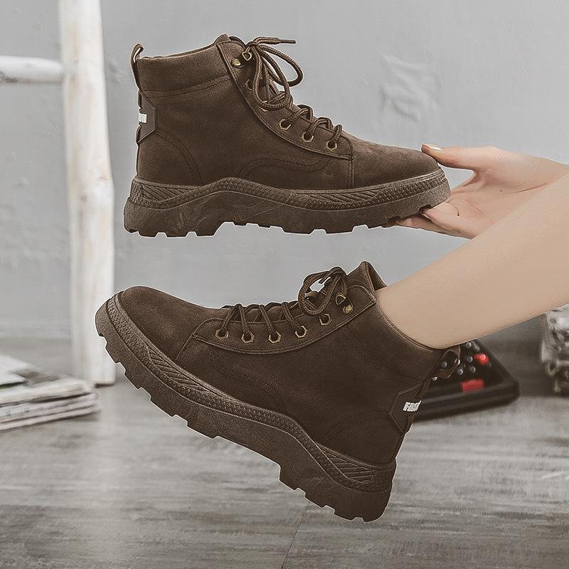 

Work Boots Boots Mid-cut Women's Riding Winter Desert Short High-top Women's Shoes, Black